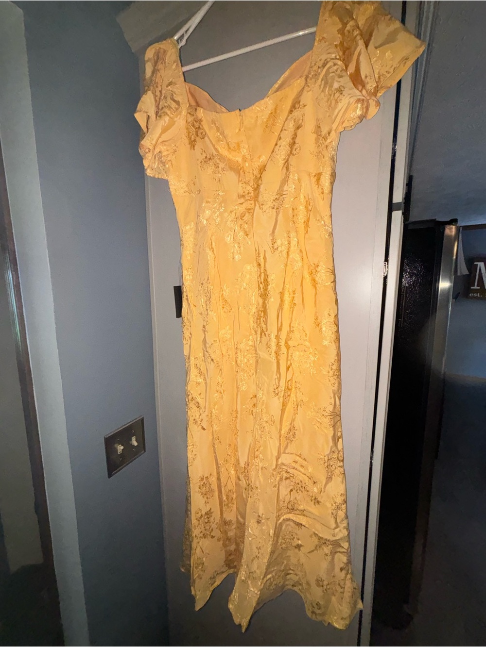 Lulus Elegant Yellow Floral Lace Dress Large - Picture 3 of 4